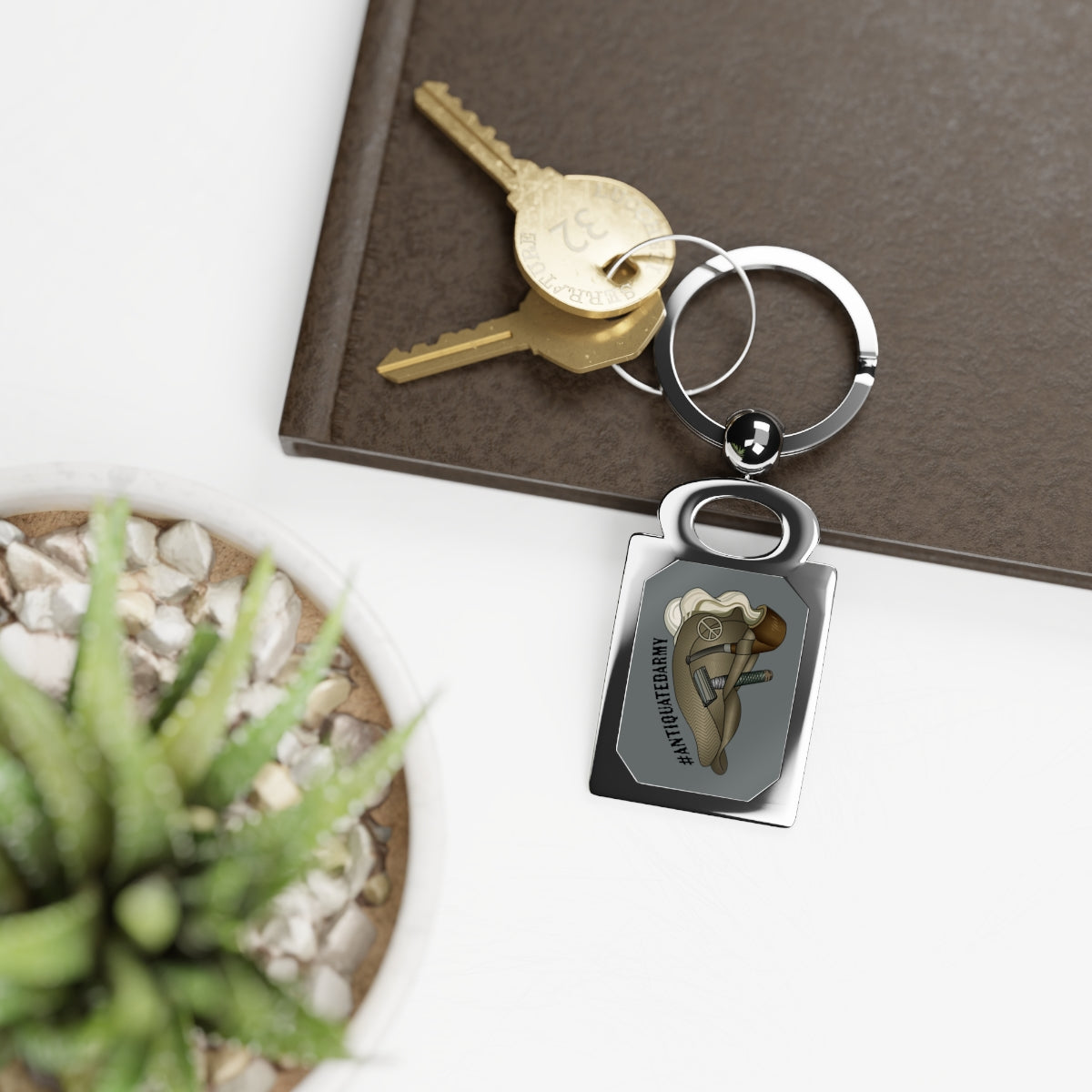 Antiquated Army Keyring